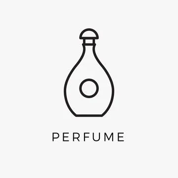 Perfume bottle line icon vector fragrance linear spray art cosmetic flat icon Stock-Illustration