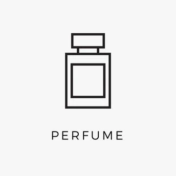 Perfume bottle line icon vector fragrance linear spray art cosmetic flat icon Illustrazione stock
