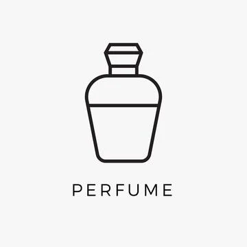 Perfume bottle line icon vector fragrance linear spray art cosmetic flat icon Stock-Illustration