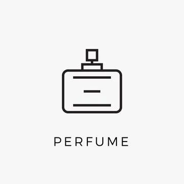Perfume bottle line icon vector fragrance linear spray art cosmetic flat icon Stock-Illustration