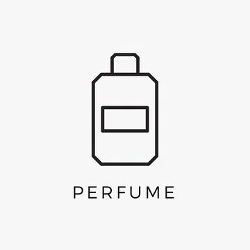 Perfume bottle line icon vector fragrance linear spray art cosmetic flat icon Stock Illustration