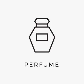 Perfume bottle line icon vector fragrance linear spray art cosmetic flat icon Stock-Illustration
