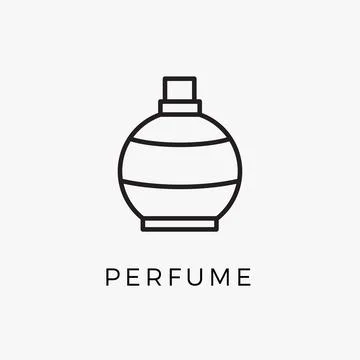 Perfume bottle line icon vector fragrance linear spray art cosmetic flat icon Illustration