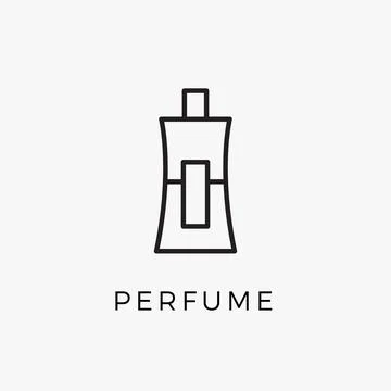 Perfume bottle line icon vector fragrance linear spray art cosmetic flat icon Ilustração Stock