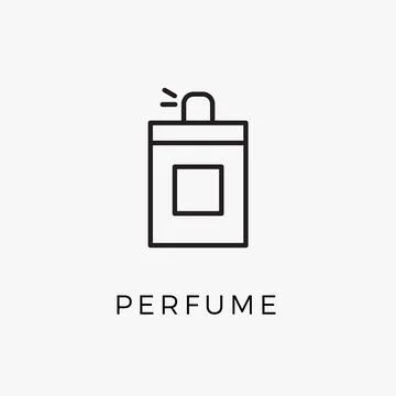 Perfume bottle line icon vector fragrance linear spray art cosmetic flat icon Stock Illustration