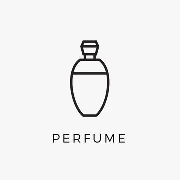 Perfume bottle line icon vector fragrance linear spray art cosmetic flat icon Stock Illustration