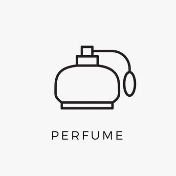 Perfume bottle line icon vector fragrance linear spray art cosmetic flat icon 스톡 일러스트