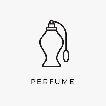 Perfume bottle line icon vector fragrance linear spray art cosmetic flat icon Illustration