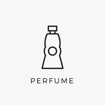 Perfume bottle line icon vector fragrance linear spray art cosmetic flat icon イラスト素材