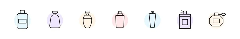 Perfume bottle line icon vector fragrance linear spray art cosmetic flat icon イラスト素材