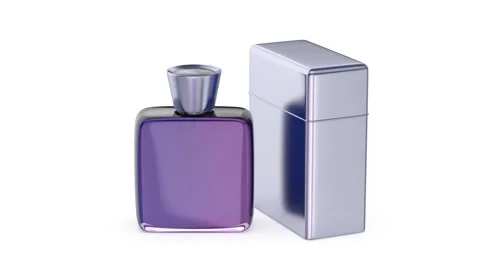 Perfume bottle with metal packaging box Stock Footage 291885339