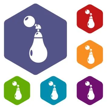 Perfume bottle paris icons vector hexahedron Stock-Illustration
