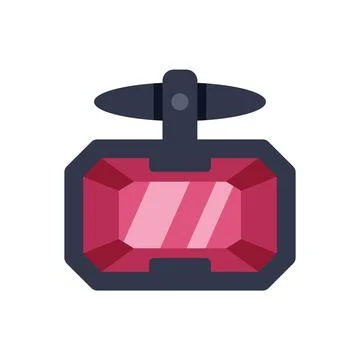 Perfume bottle with red gemstone and black cap flat icon design Stockillustratie