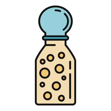 Perfume bottle with round blue stopper illustration Stock Illustration