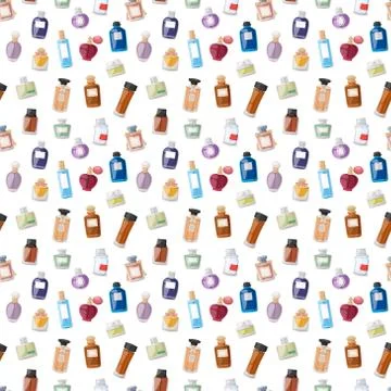 Perfume bottle seamless pattern Illustration