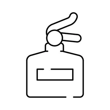 Perfume bottle spray applicator line art icon Stockillustratie