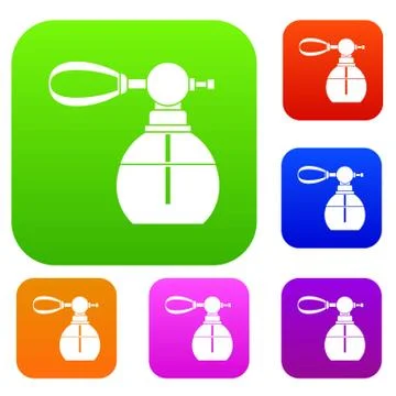 Perfume bottle with vaporizer set collection Stock-Illustration