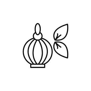 Perfume bottle vector icon black on white background Illustrazione stock