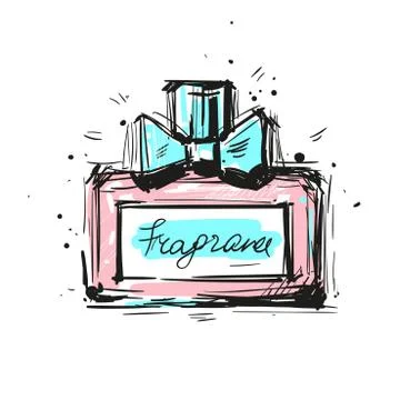 Perfume bottle vector illustration. Eau de parfum. Eau de toilette. Stock Illustration