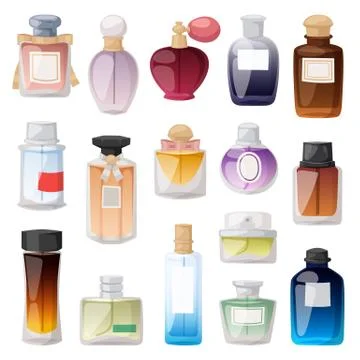Perfume bottle vector set Illustration