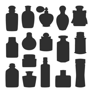 Perfume bottle vector set Illustrazione stock