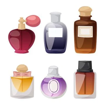 Perfume bottle vector set Illustration
