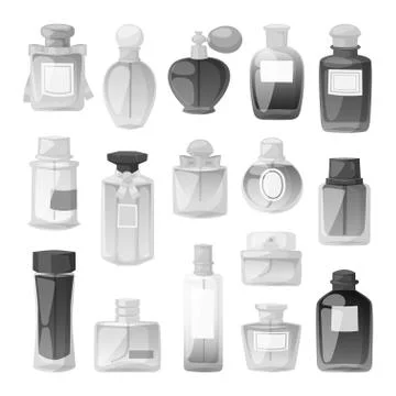 Perfume bottle vector set 스톡 일러스트