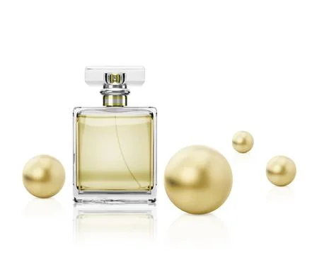 Perfume bottle on a white background. 3d render Stockillustratie