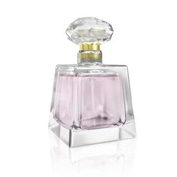 Perfume bottle on a white background. 3d render Illustrazione stock