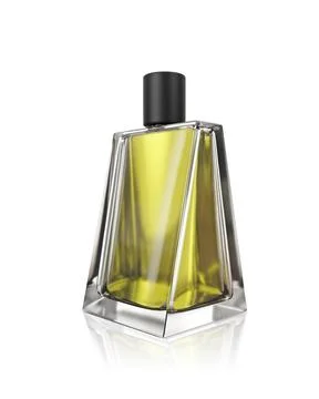Perfume bottle on a white background. 3d render Stockillustratie