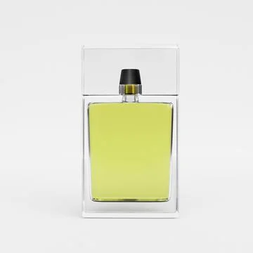 Perfume bottle on a white background. 3d render Stockillustratie