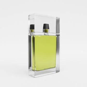 Perfume bottle on a white background. 3d render Stockillustratie