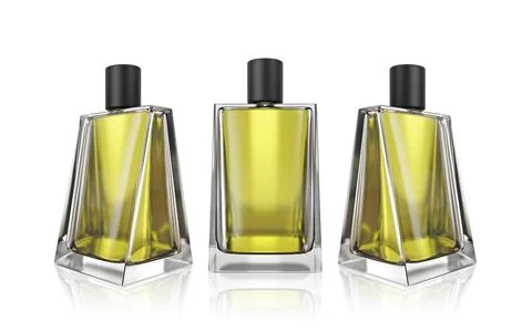 Perfume bottle on a white background. 3d render Stock-Illustration