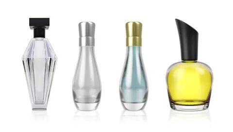 Perfume bottle on a white background. 3d render Stockillustratie