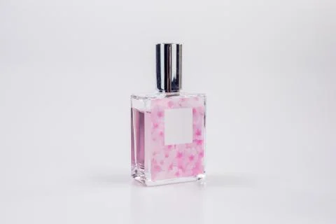Perfume bottle on white background. Stock Photos