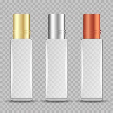 Perfume bottles 3d realistic vector illustration mockup isolated Illustrazione stock