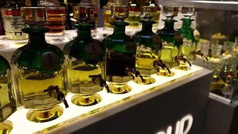 Perfume Bottles Display in Naples Stock Footage 304025054
