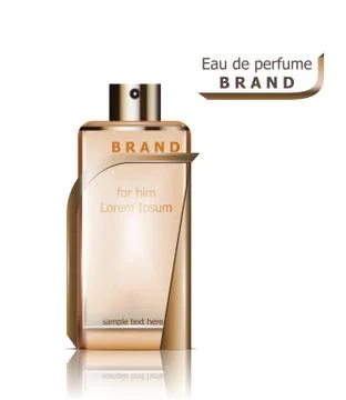 Perfume bottles Vector. Product packaging realistic detailed 3d illustration. Stock-Illustration