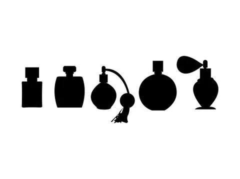 Perfume bottles on white Stock Illustration