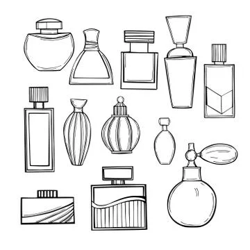 Perfume bottles.Vector  illustration. Stock Illustration