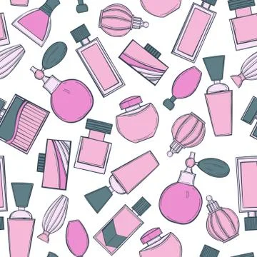 Perfume bottles.Vector  pattern. Stock-Illustration