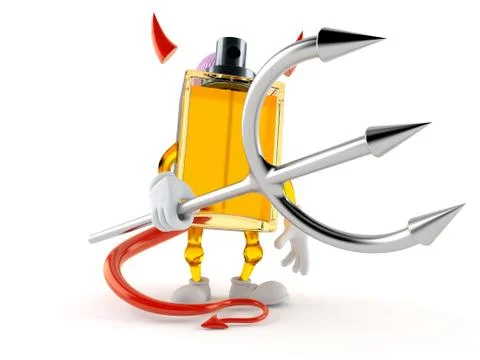 Perfume character with devil horns and pitchfork Stock Illustration