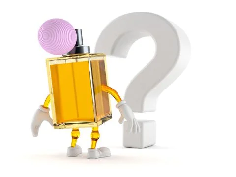 Perfume character looking at question mark symbol Stock-Illustration