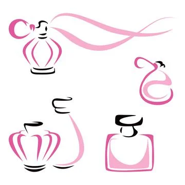 Perfume containers Stock Illustration