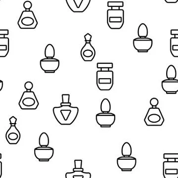 Perfume Containers Vector Seamless Pattern Stock Illustration