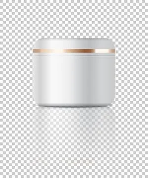 Perfume cream bottle with mirror reflection isolated on transparent background. Stock Illustration