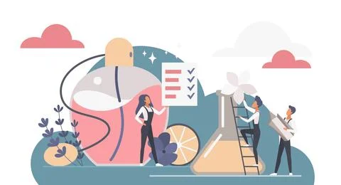 Perfume Creation Process with Fragrance Elements Stock Illustration
