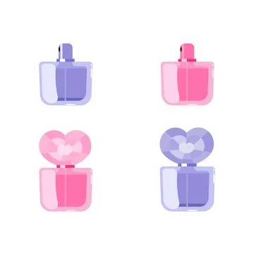 Perfume flat color vector objects set Illustration