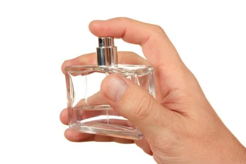 Perfume in  hand Stock Photos