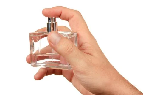 Perfume in  hand Stock Photos